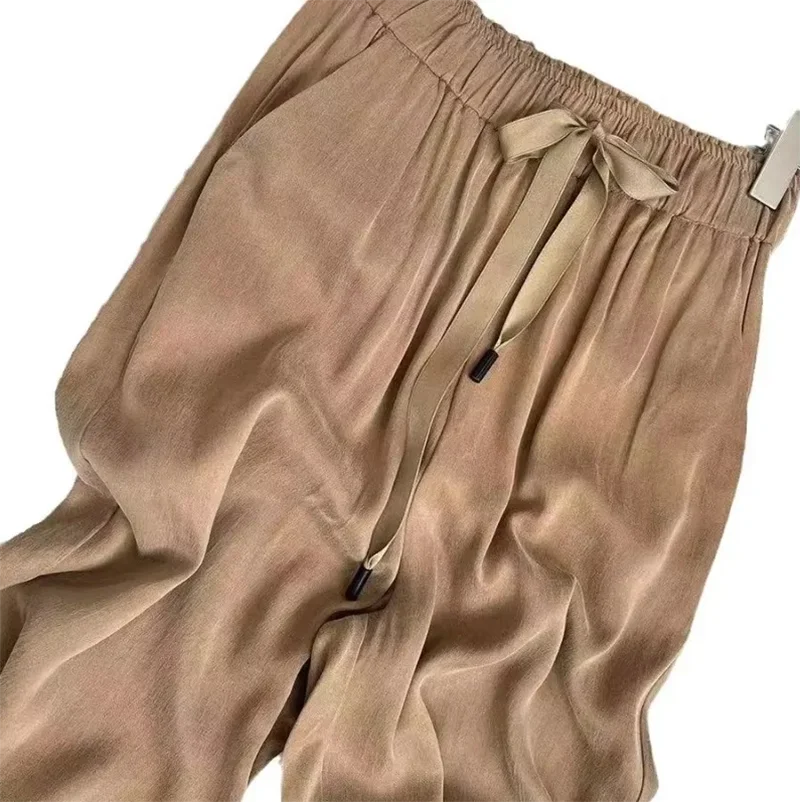 Ice Silk Wide-Leg Pants