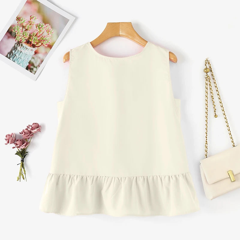Ruffled Sleeveless Tank Top LAPANIA