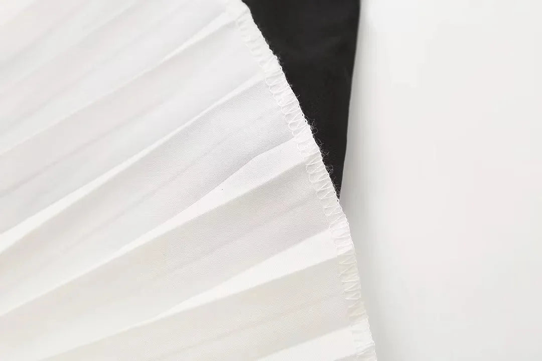 White Off-Shoulder Fold-Trim Mini Dress LAPANIA