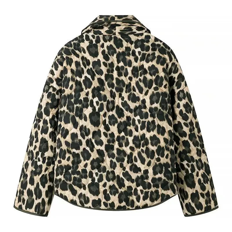 Vintage Leopard Print Winter Jacket LAPANIA