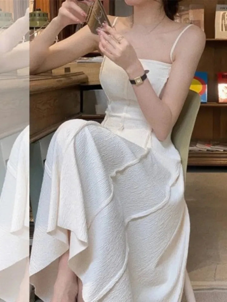 Vintage High-Waist pleated Maxi Dress LAPANIA