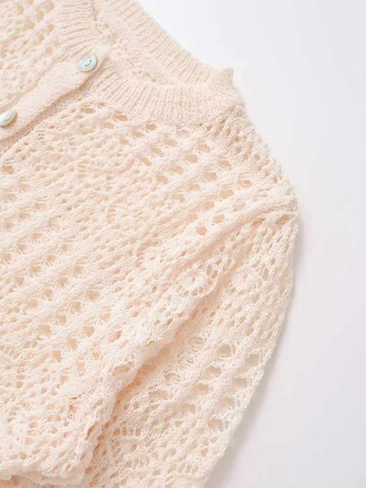 Lace Hem Crochet Cardigan LAPANIA