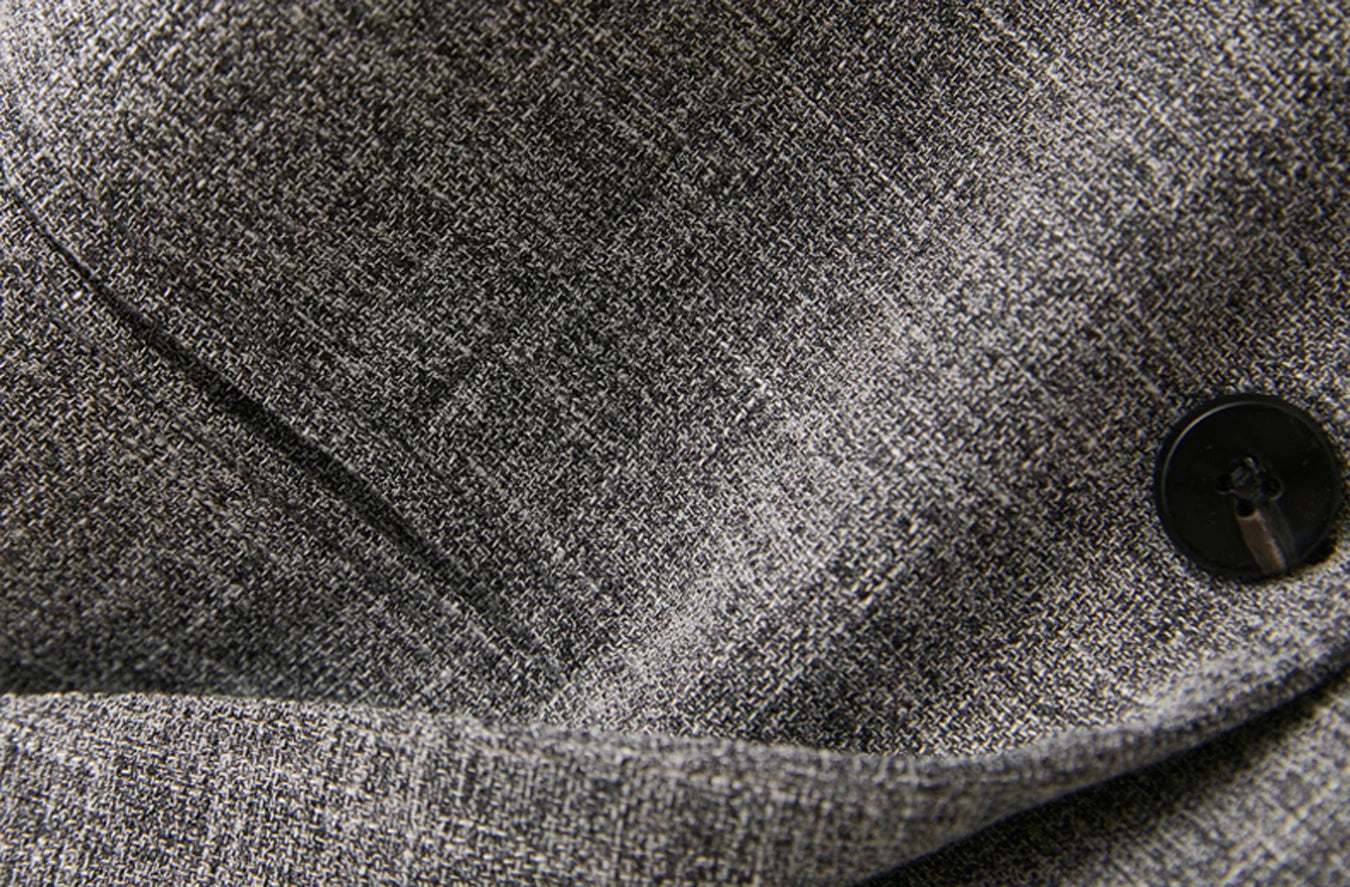 Gray V-Neck Short Vest Jacket LAPANIA