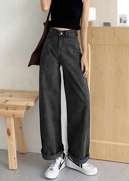 High-Waisted Cotton Straight Jeans LAPANIA