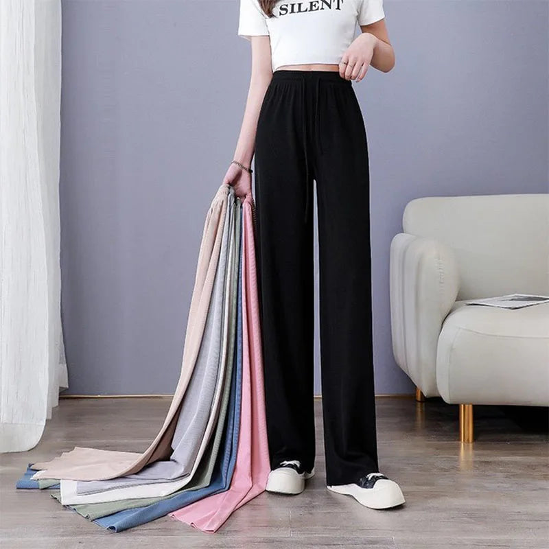 Soft Ice Silk Wide-Leg Pants LAPANIA