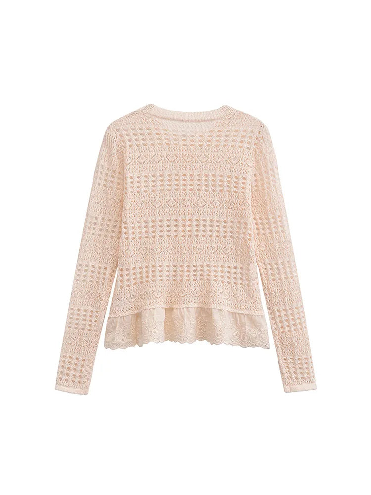 Lace Hem Crochet Cardigan LAPANIA