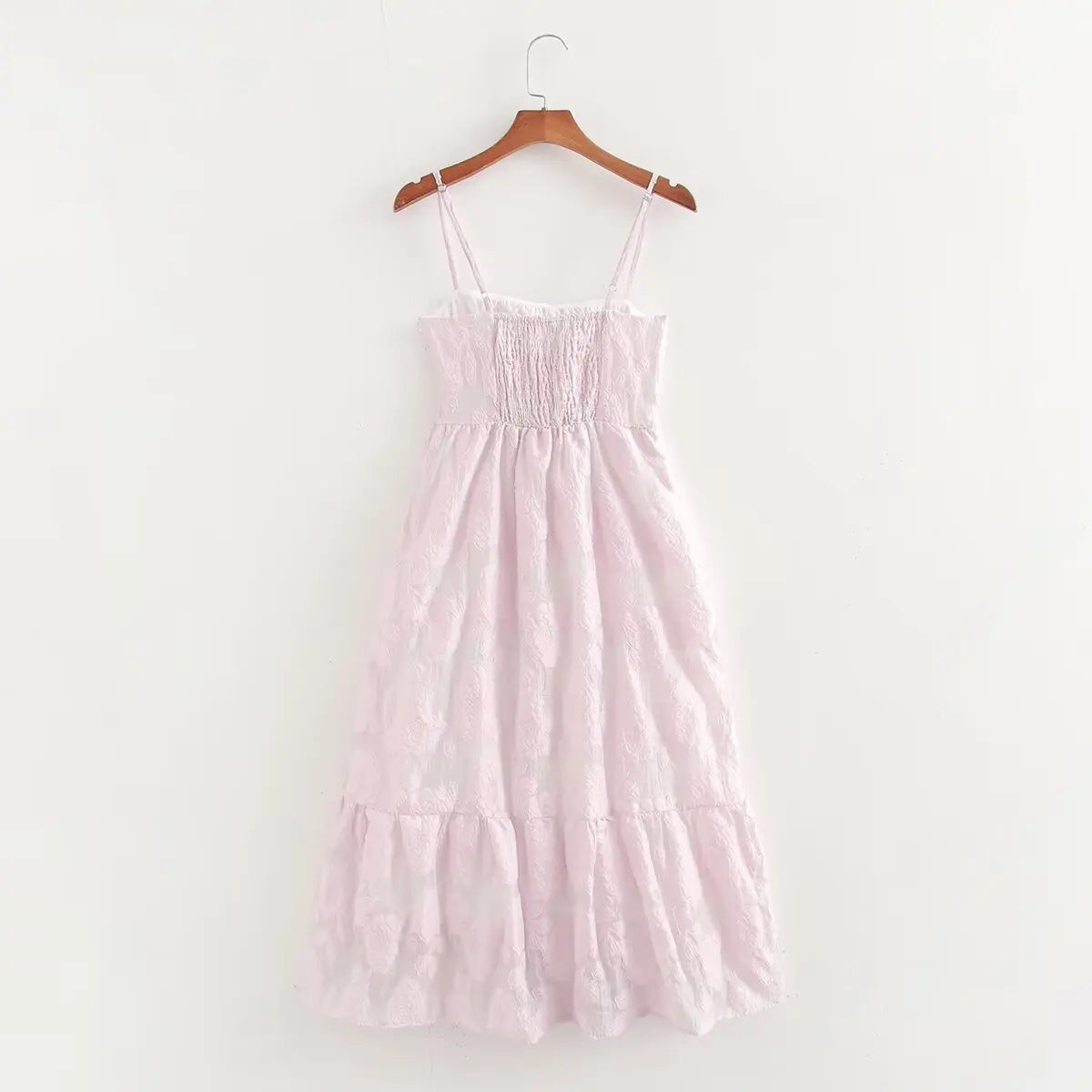Retro Jacquard Dress with Lace-Up Back LAPANIA