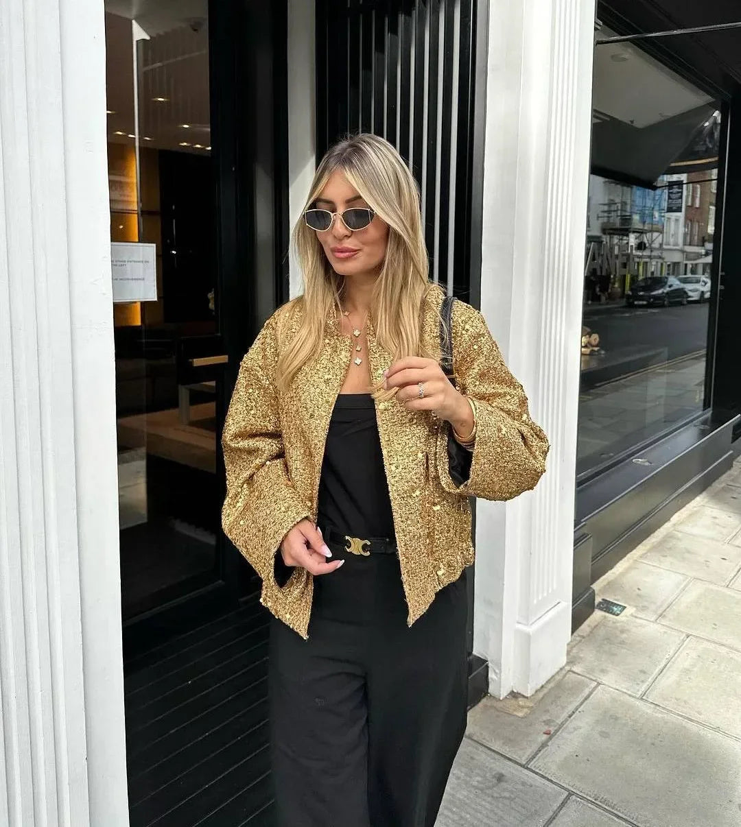 Sequined Bomber Jacket LAPANIA
