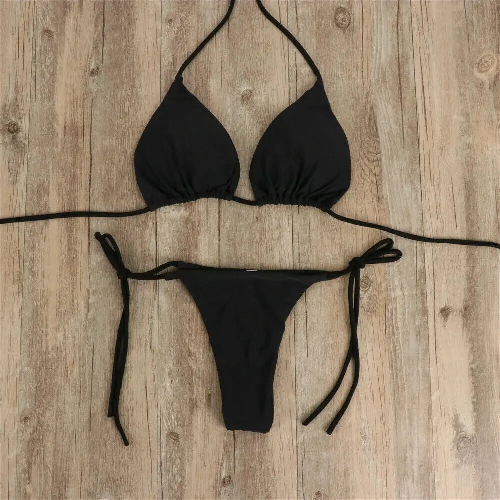 Side Tie Thong Bikini Set LAPANIA