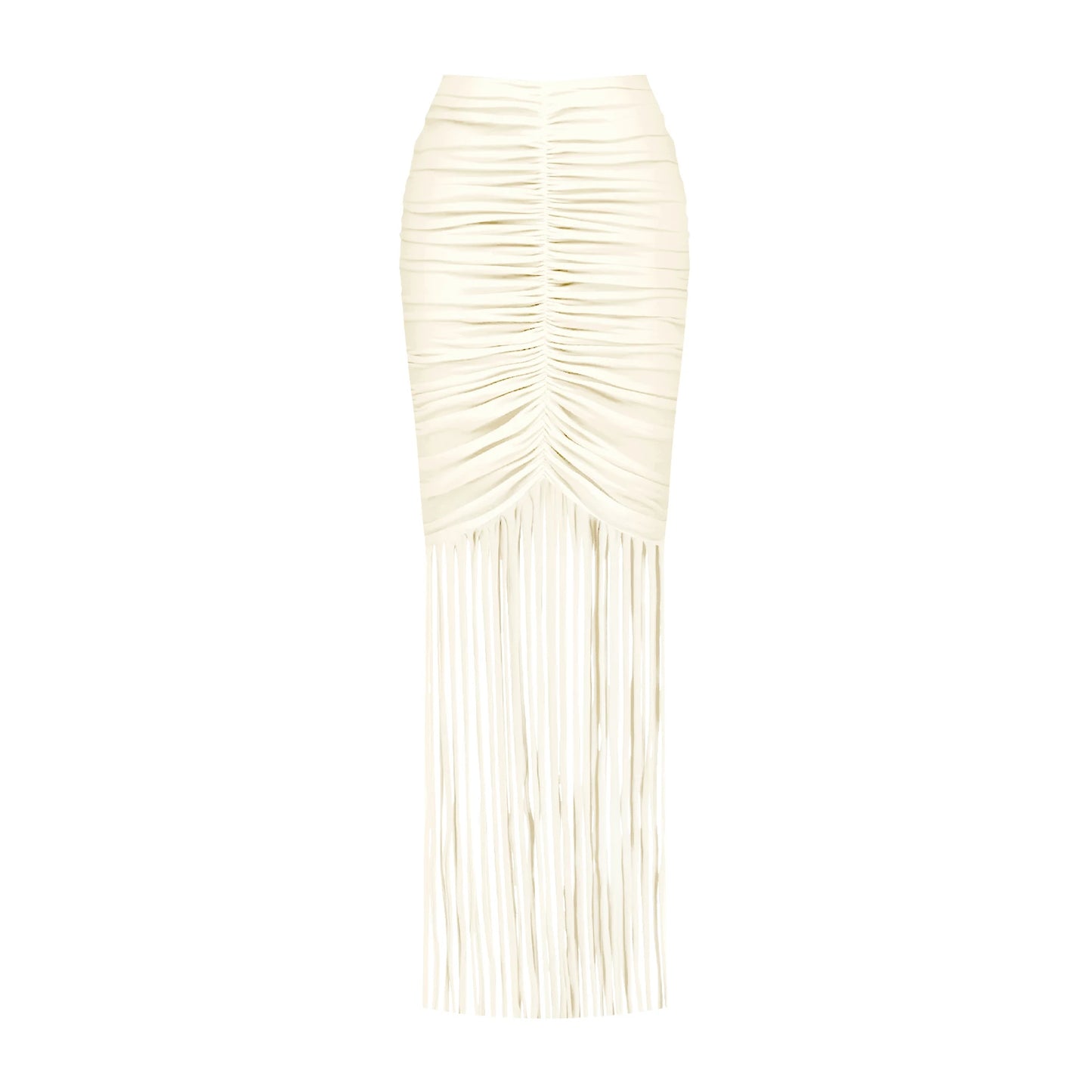 White fringe skirt on a white background