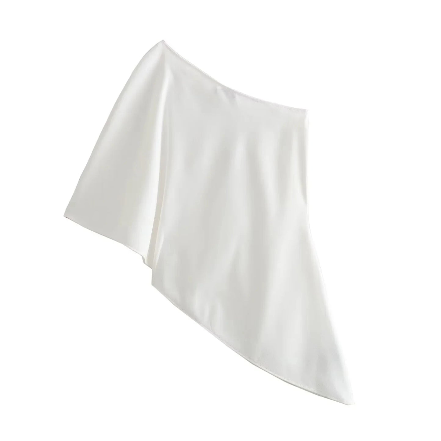 Asymmetrical skew collar t-shirt in a clean, front view with a white background