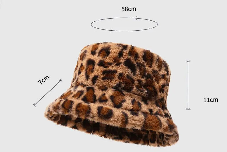 Casual chic brown leopard print bucket hat, a standout accessory for trendy ensembles.