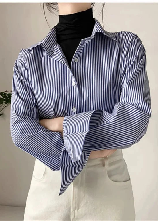 Classic striped blouse, a versatile top for an elegant, timeless look