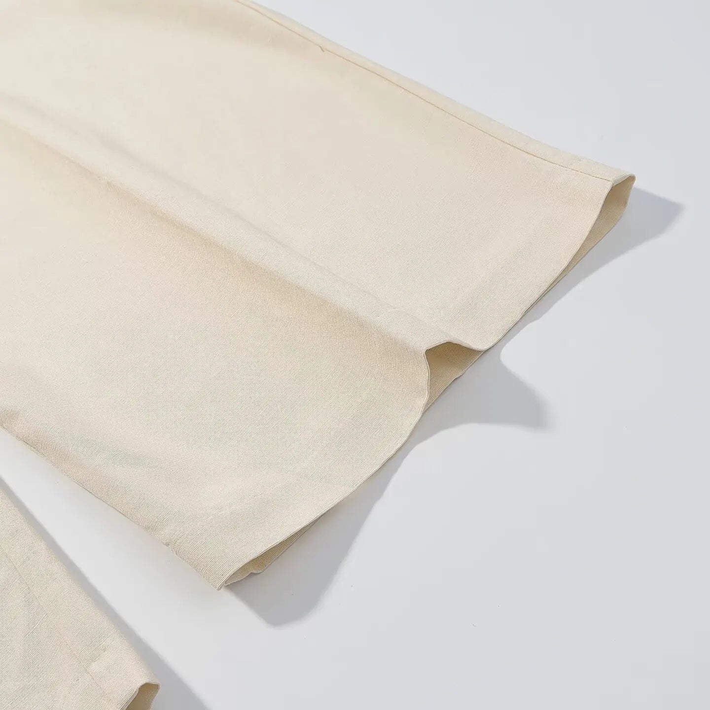 Beige Draped Wide-Leg High-Waist Pants LAPANIA