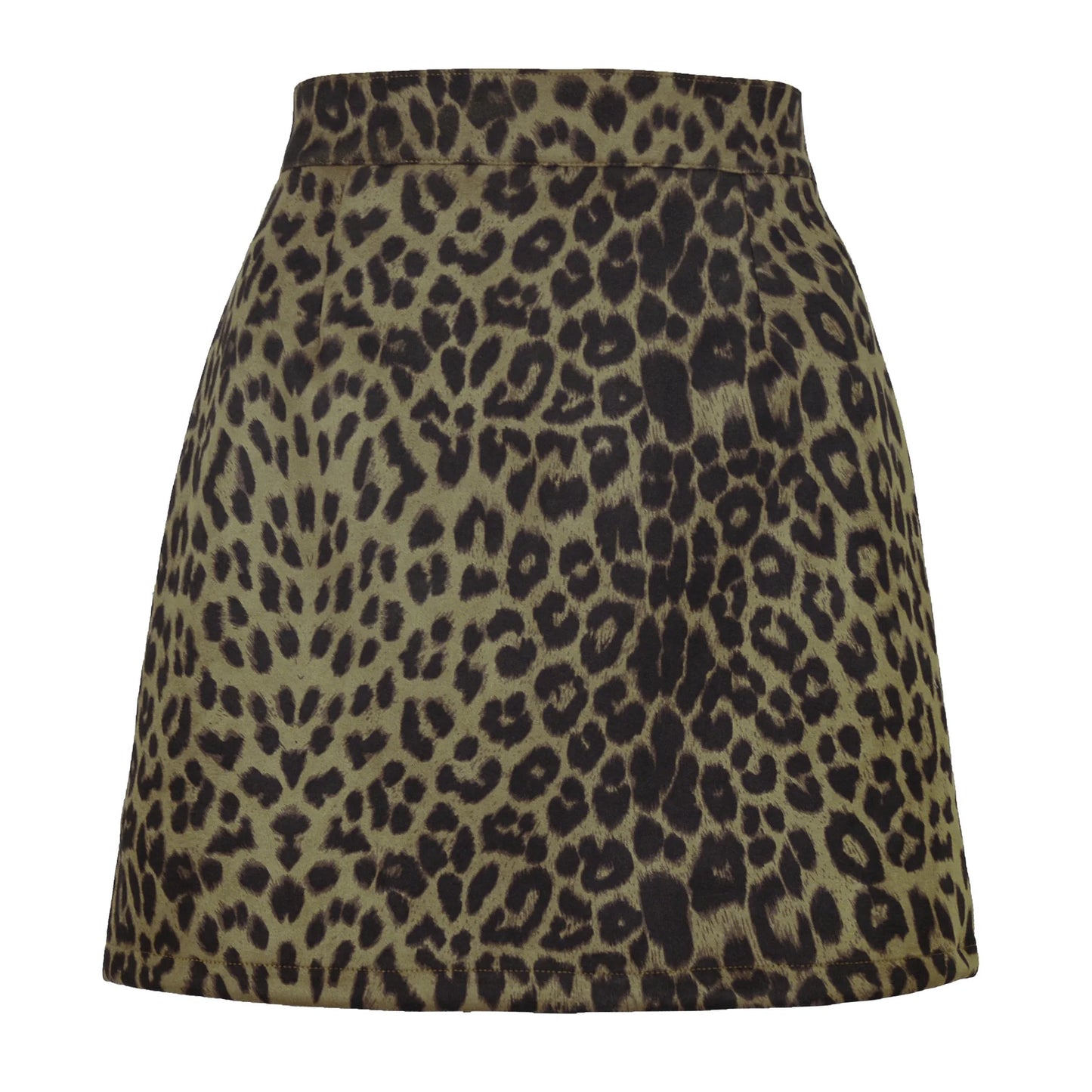 Grey leopard print suede mini skirt, perfect for trendy and modern outfits.