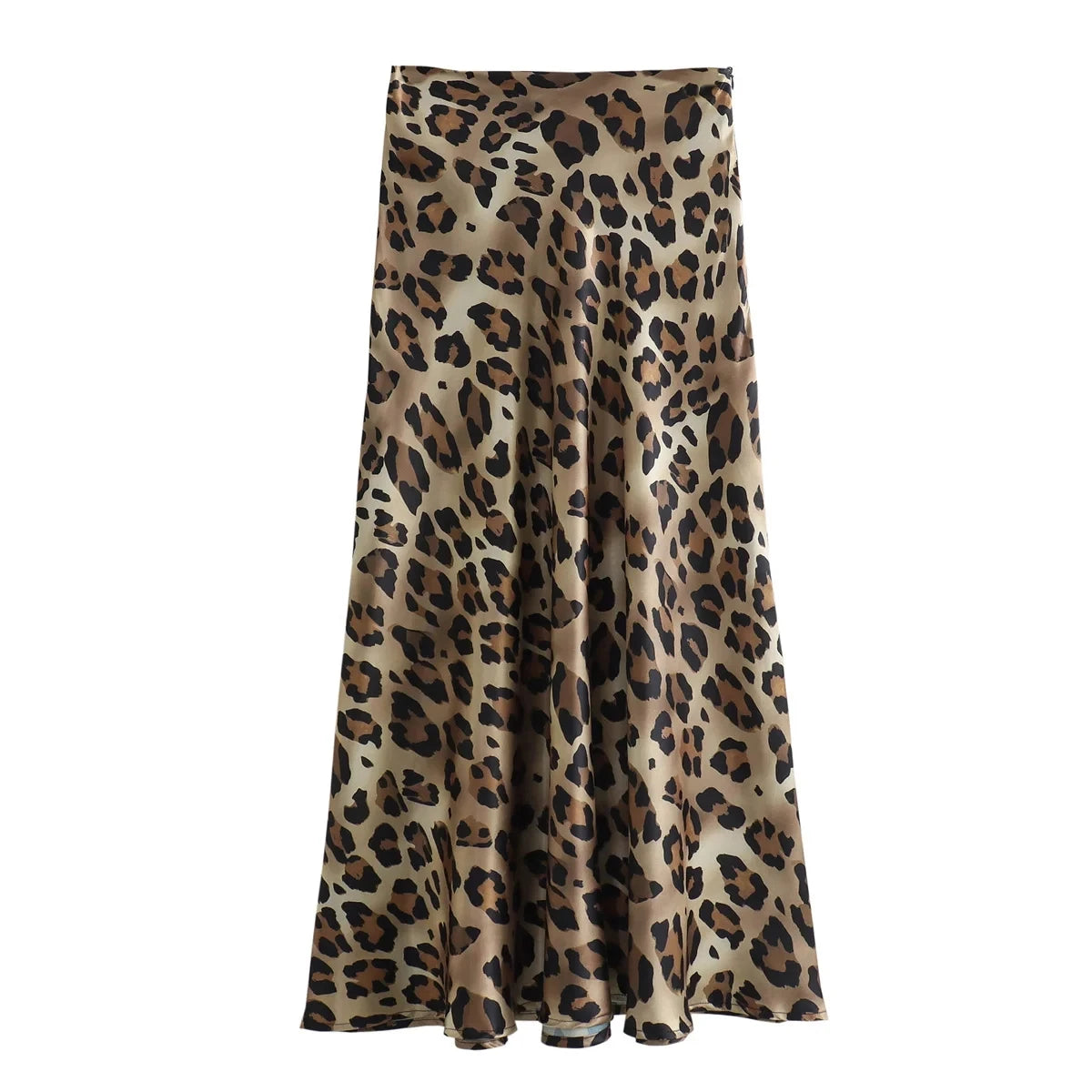 Modern leopard print midi skirt, a versatile piece for fashion-forward styling.