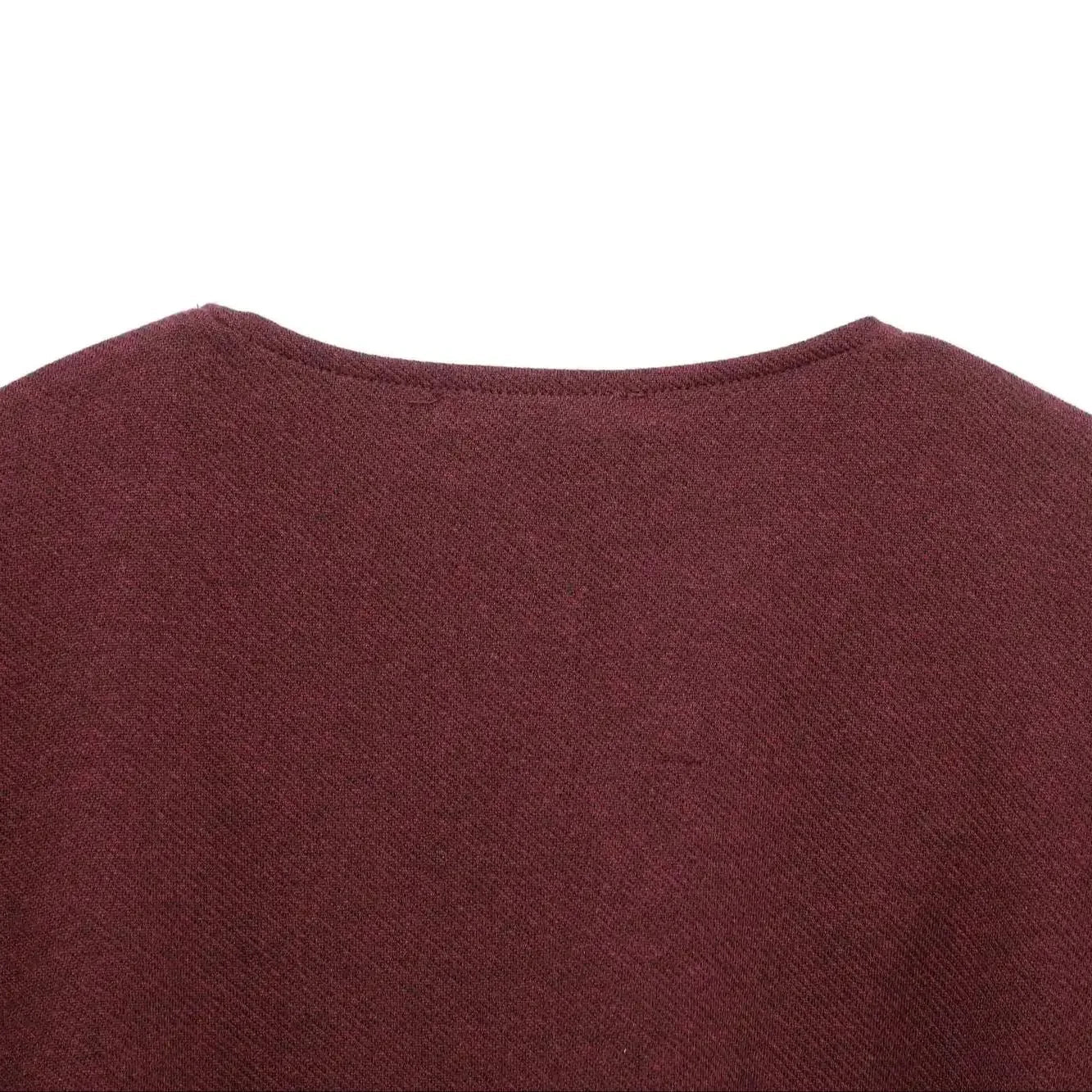 Burgundy Cape-Style Jacket with Single Button LAPANIA