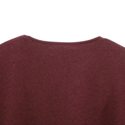 Burgundy Cape-Style Jacket with Single Button LAPANIA