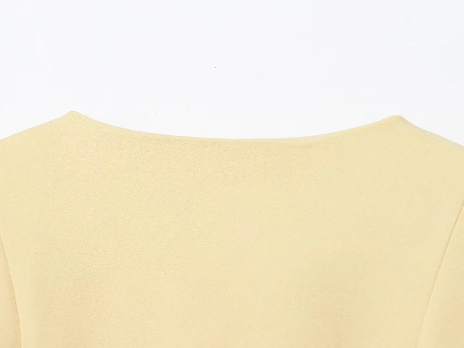 Butter Yellow Single-Breasted Round Neck Blazer LAPANIA