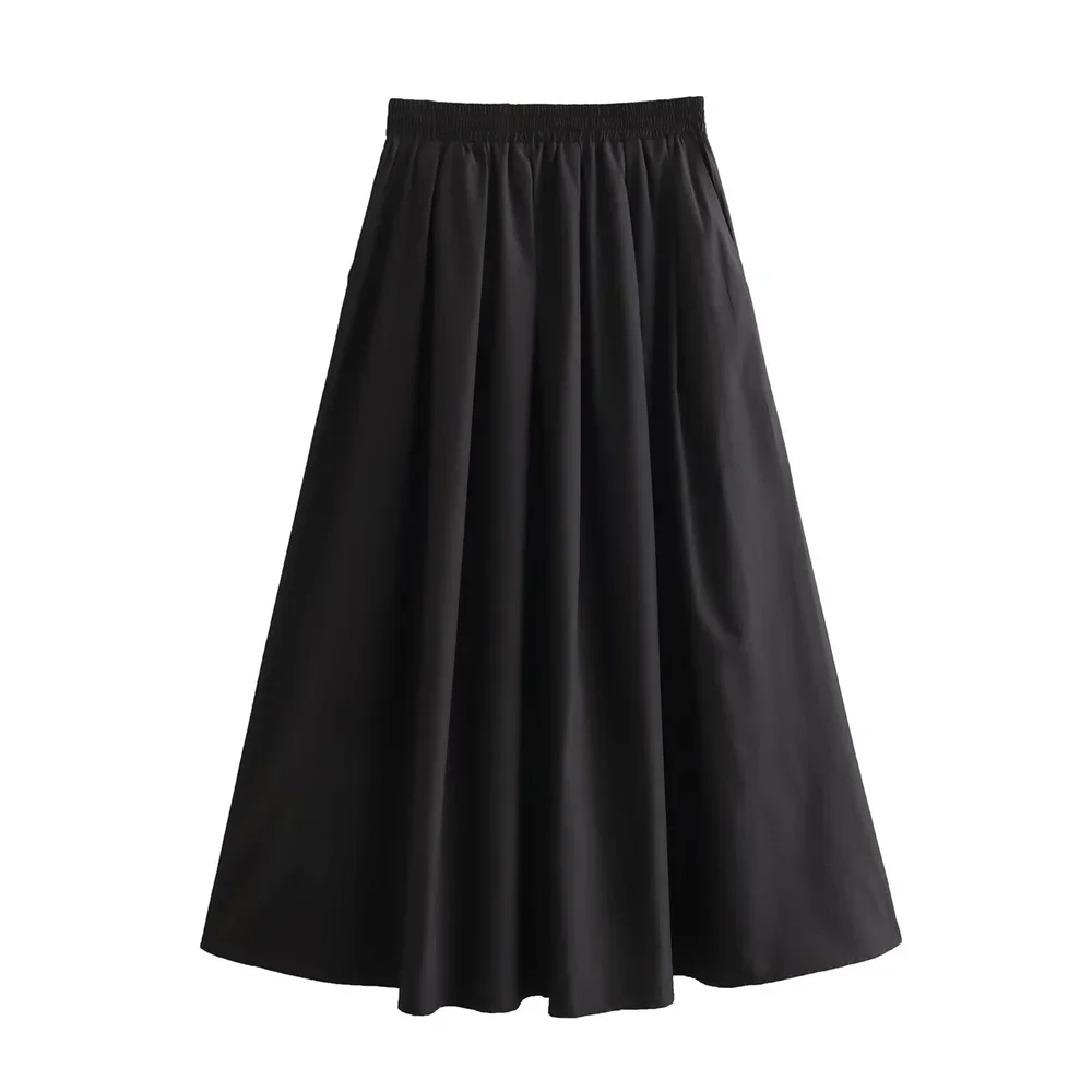 Black High-Waisted A-Line Skirt LAPANIA