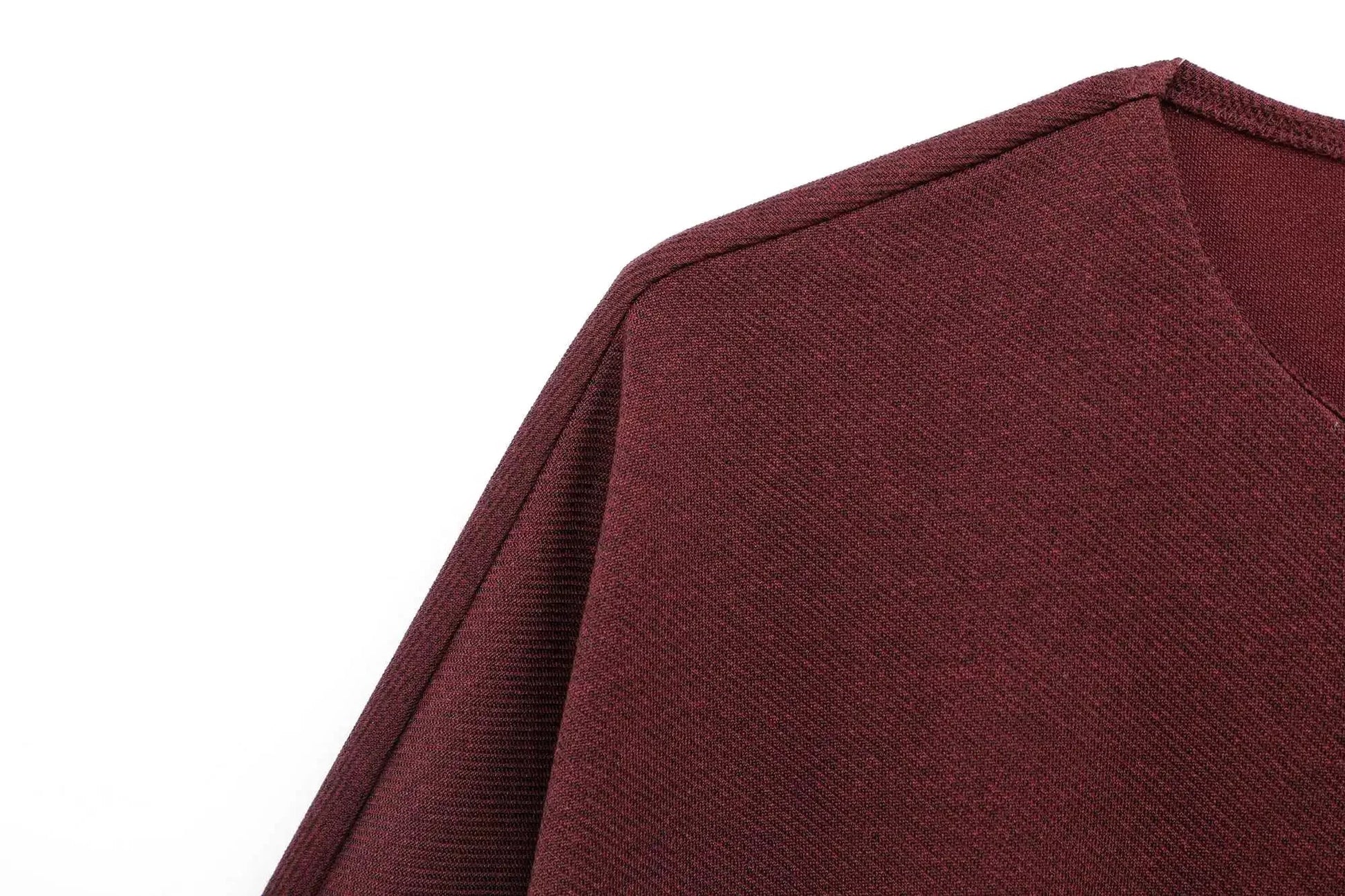Burgundy Cape-Style Jacket with Single Button LAPANIA
