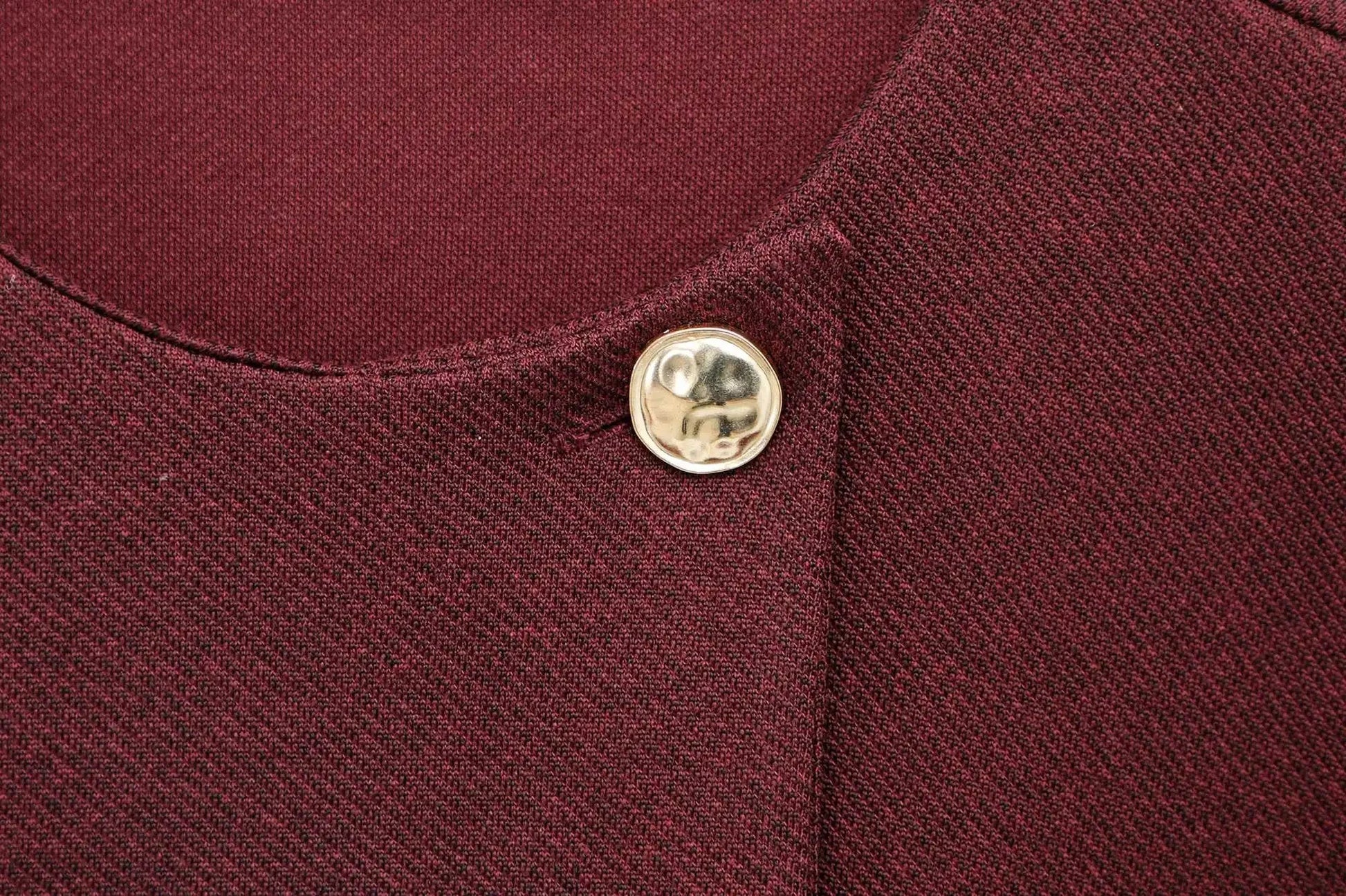 Burgundy Cape-Style Jacket with Single Button LAPANIA