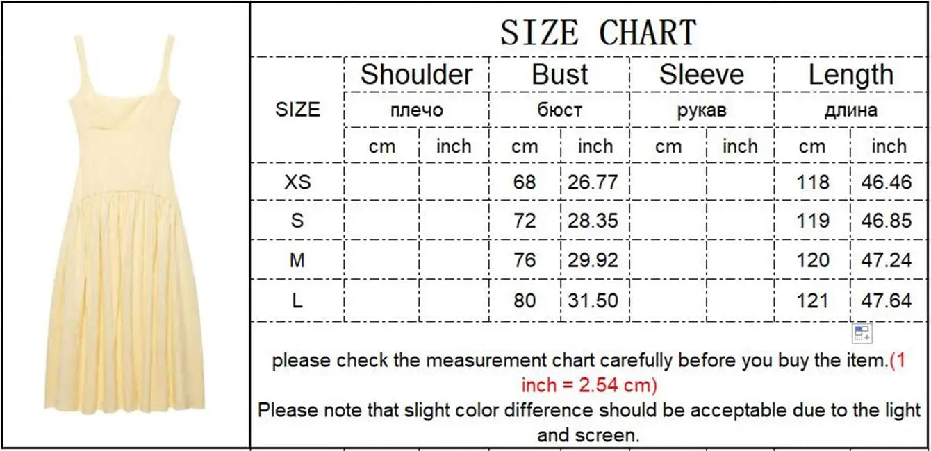 Butter Yellow Strap Midi Dress