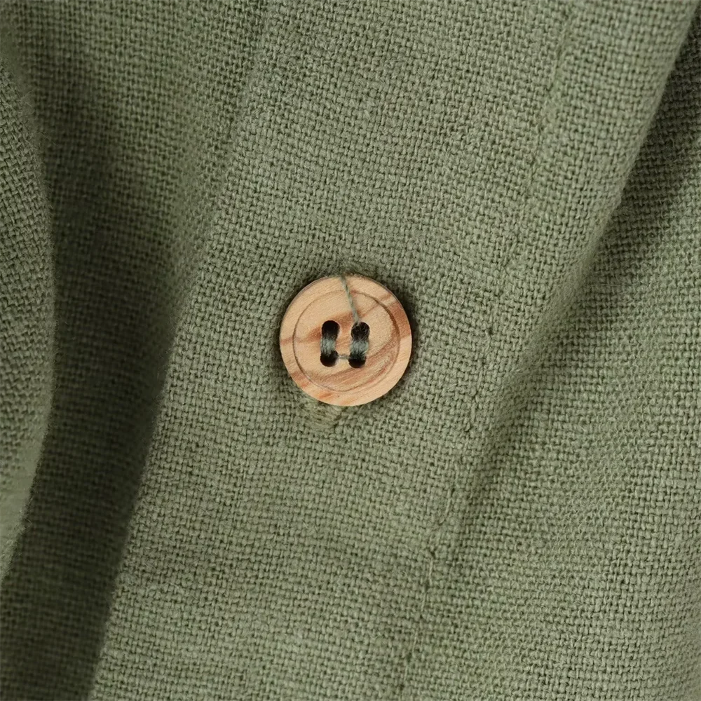 Green Casual Lapel Top with Knot Detail LAPANIA