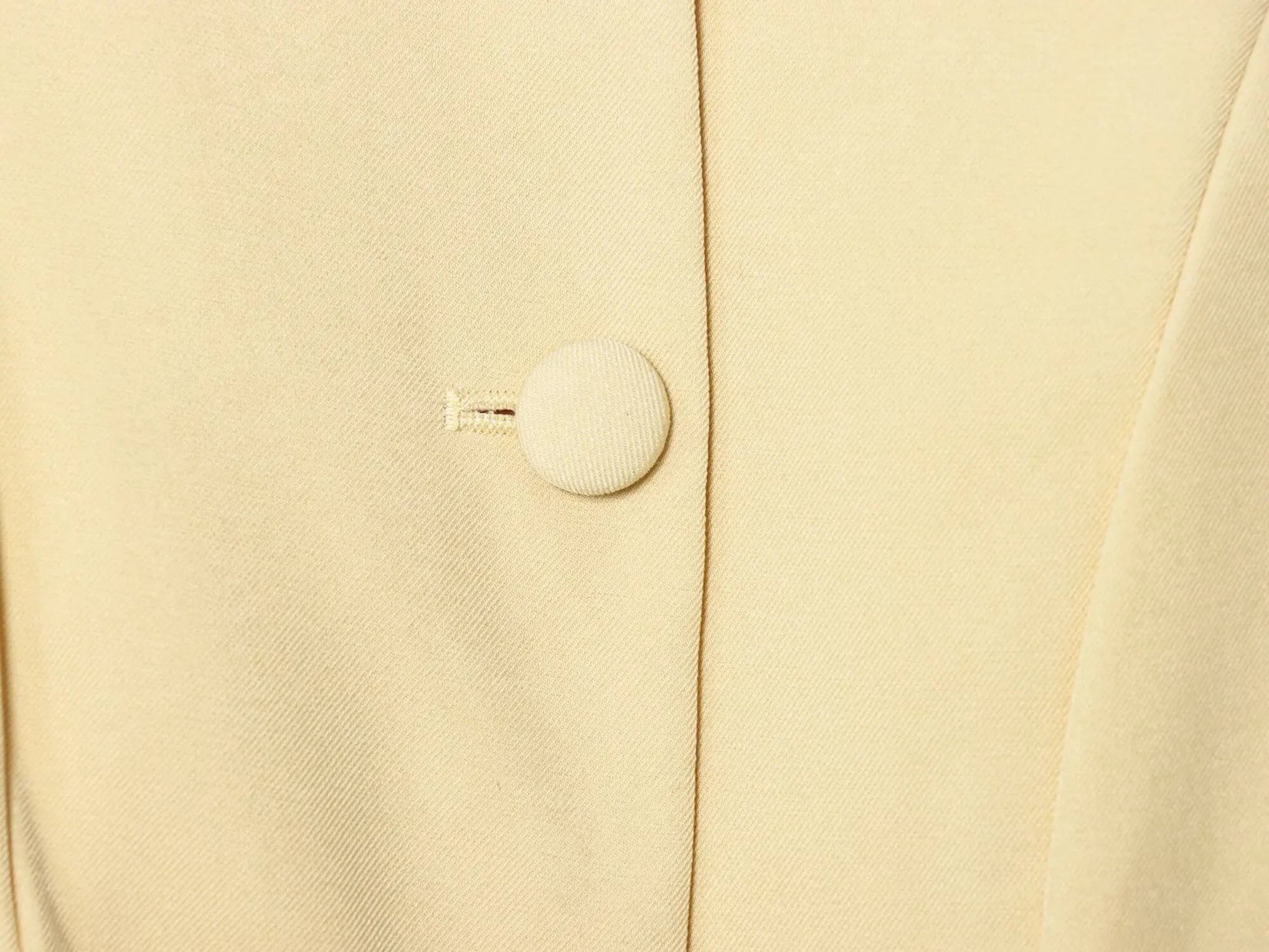 Butter Yellow Single-Breasted Round Neck Blazer LAPANIA