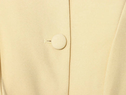 Butter Yellow Single-Breasted Round Neck Blazer LAPANIA