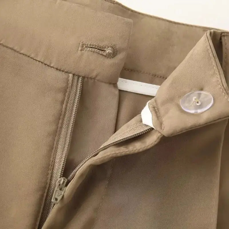 Camel Wide-Leg Pants with belt LAPANIA