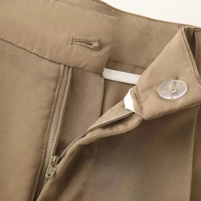 Camel Wide-Leg Pants with belt LAPANIA