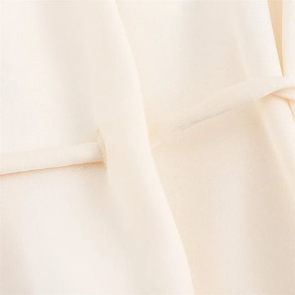 Waist-Tie Silk-Texture Shirt LAPANIA