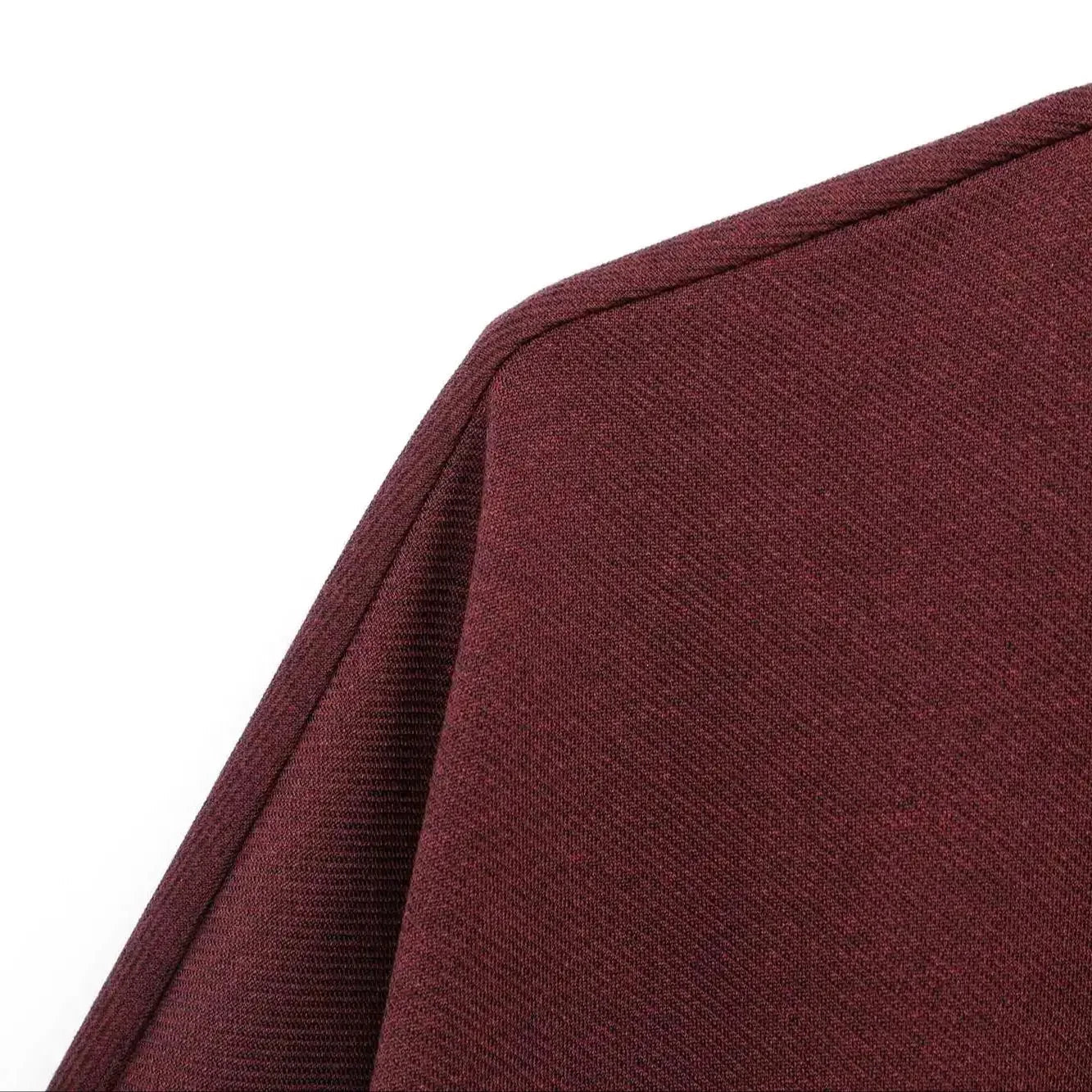 Burgundy Cape-Style Jacket with Single Button LAPANIA