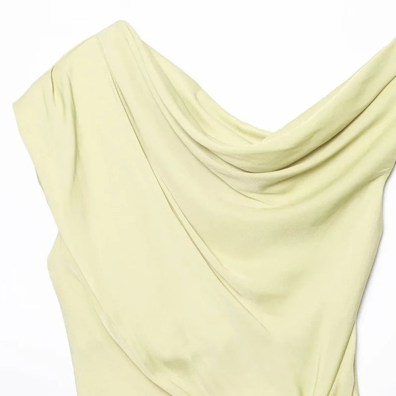 Yellow Asymmetric Knot Top with Gold Detail LAPANIA
