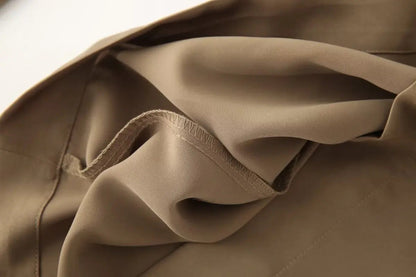 Camel Wide-Leg Pants with belt LAPANIA