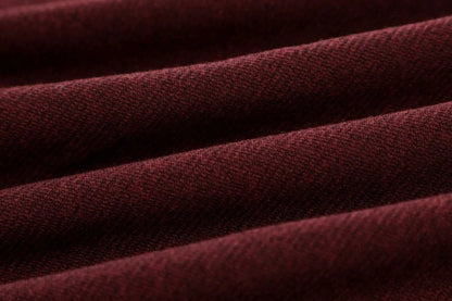 Burgundy Cape-Style Jacket with Single Button LAPANIA