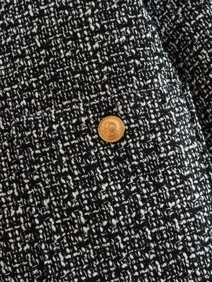 Tweed Single-Breasted Jacket with Gold Buttons LAPANIA
