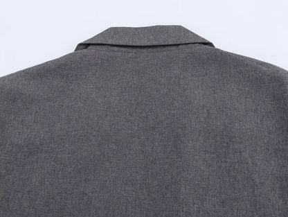 Dark Grey Oversize Blazer with Bow Straps LAPANIA