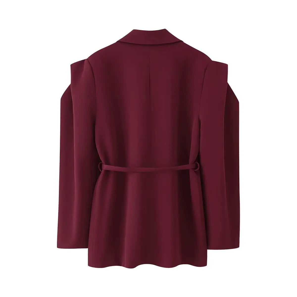 Waist-Tie Blazer with Padded Shoulder Effect LAPANIA