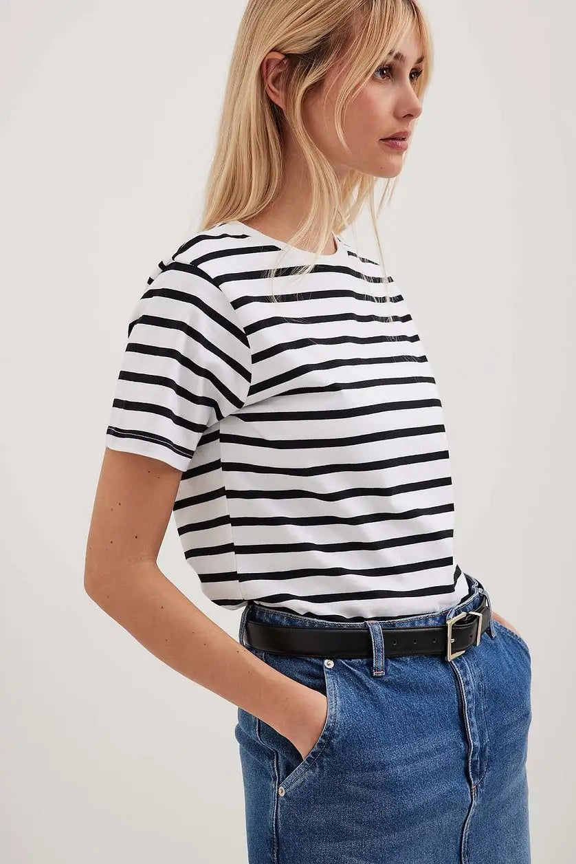 Striped Cotton Knit Tee