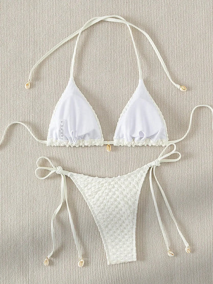 3D White Shell Bikini