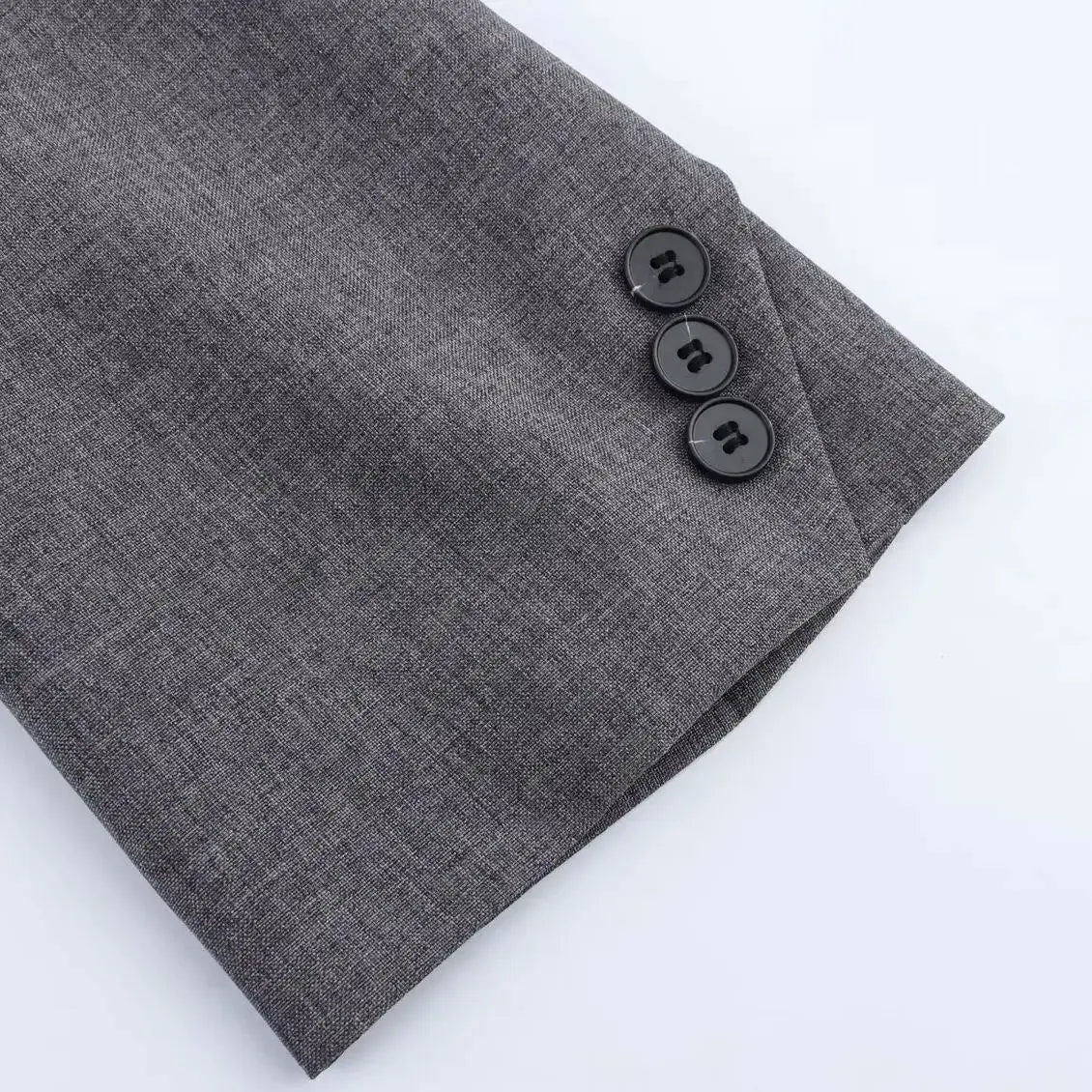 Dark Grey Oversize Blazer with Bow Straps LAPANIA