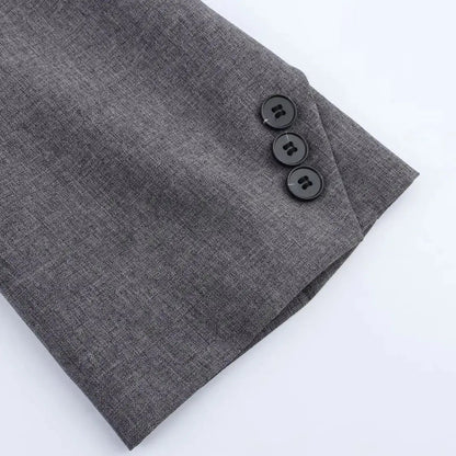 Dark Grey Oversize Blazer with Bow Straps LAPANIA