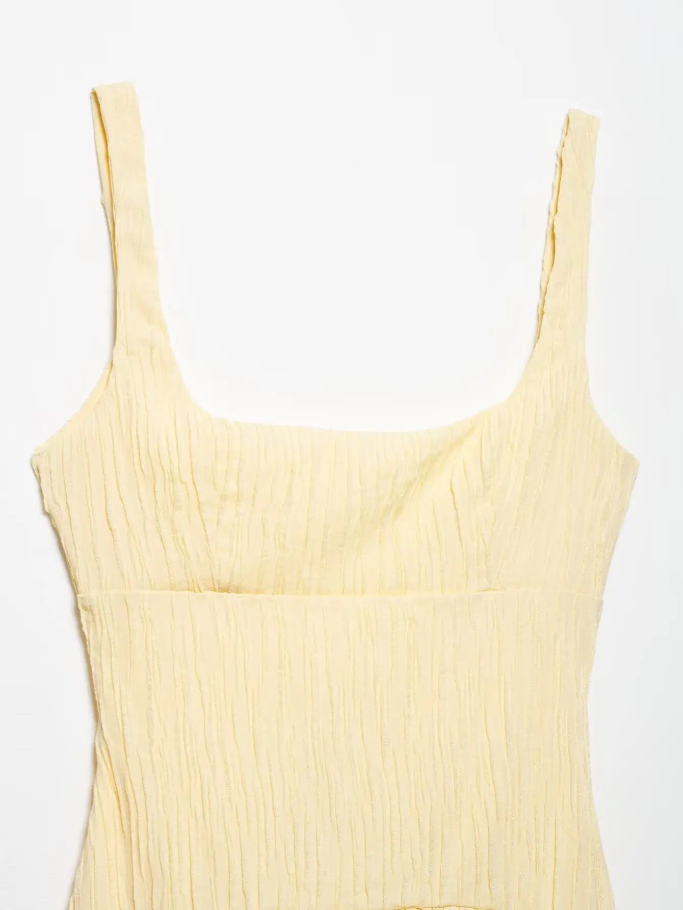 Butter Yellow Strap Midi Dress