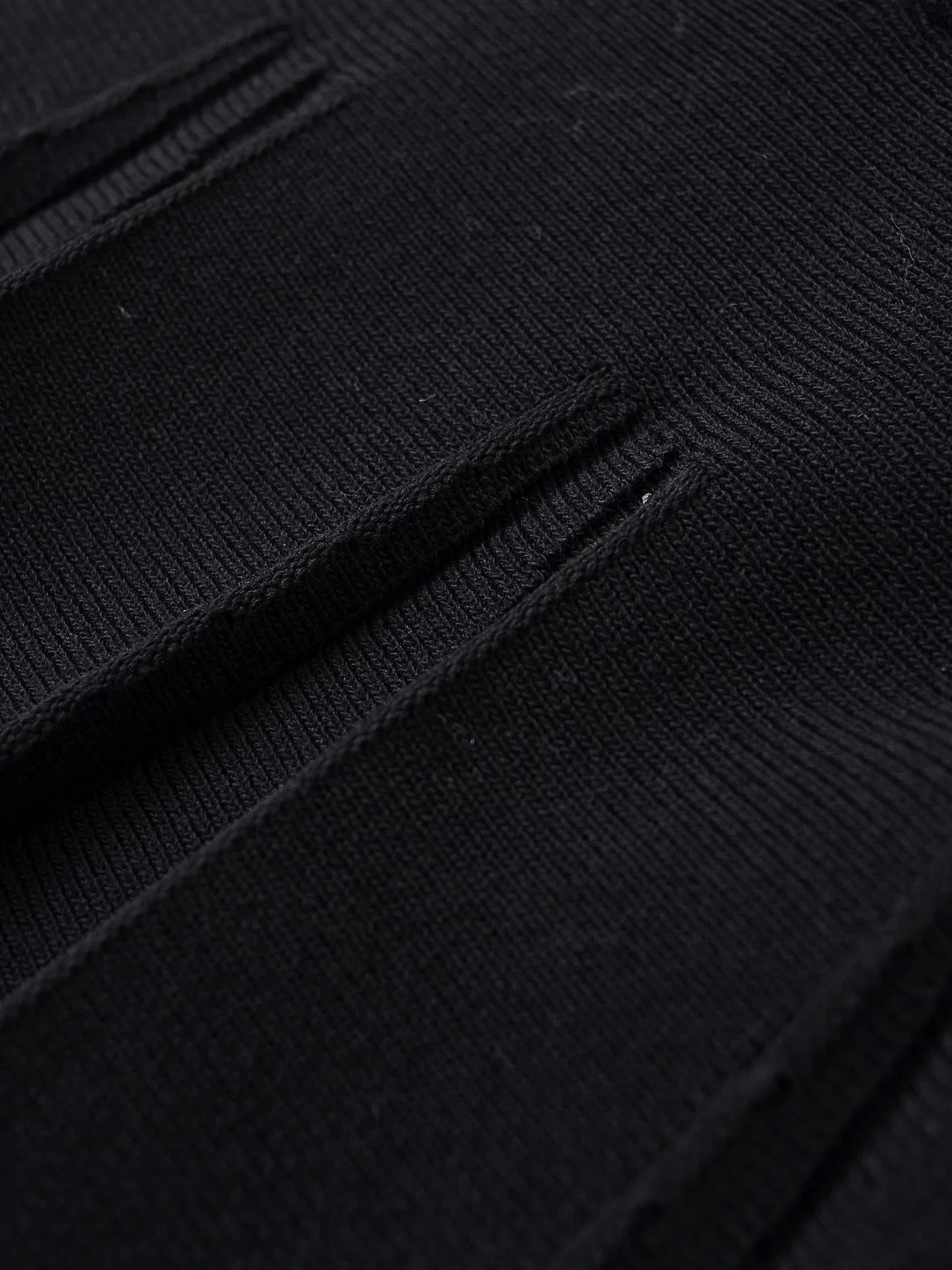 Black Knit Mini Dress with Gold Button Detail LAPANIA