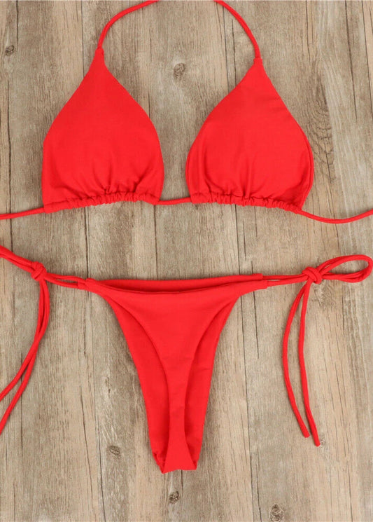 Side Tie Thong Bikini Set