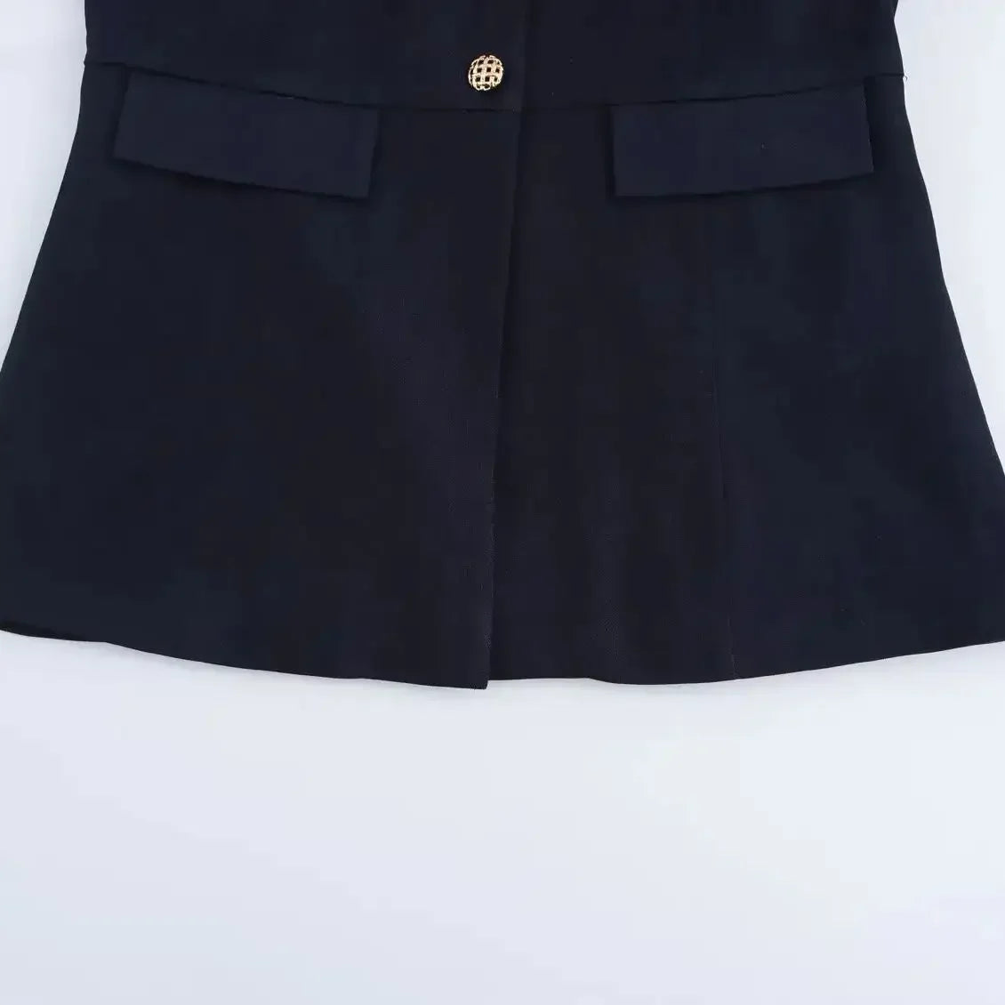 Navy Blue Elegant Blazer with Gold Buttons LAPANIA