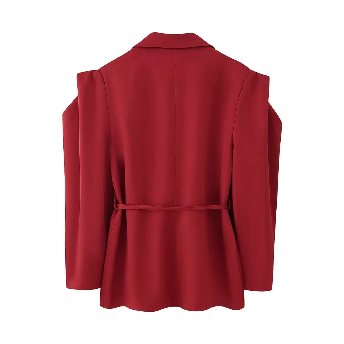 Waist-Tie Blazer with Padded Shoulder Effect LAPANIA