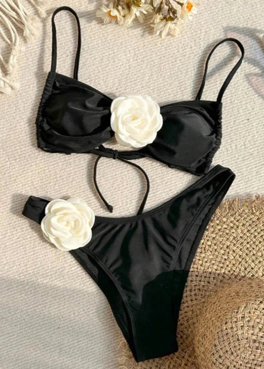Lace-up Flower Bikini